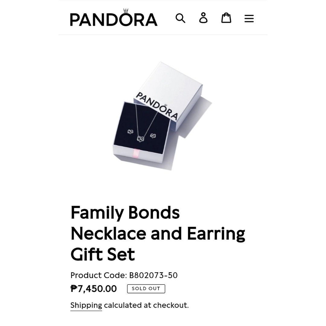AUTHENTIC PANDORA Gift Set Necklace & Earrings Infinity Heart (Category: Necklaces) located in Makati City. Submitted by gelinep (Listing ID 1392806112, Image 2). Description: PANDORA Gift Set Necklace & Earrings Infinity Heart 💯 Authentic. Bought from Greenbelt. Was given as a gift. 🙏🏻 Php4,500 ONLY! Sold as set only. No more warranty, but providing certificate as proof of authenticity. 😊 ✨ RFS: Decluttering..