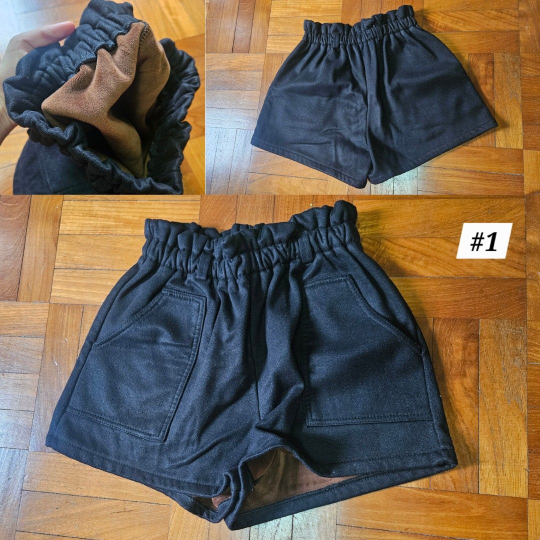 Bottoms stack (Category: Other Bottoms) located in Singapore. Submitted by alivea (Listing ID 1393142491, Image 1). Description: #1: black shorts (no brand), free size #2: Handsome by Runway Bandits skirt, size L #3: rainbow stripe pants (no brand), free size Do feel free to dm for more details or discuss meet-up location!.