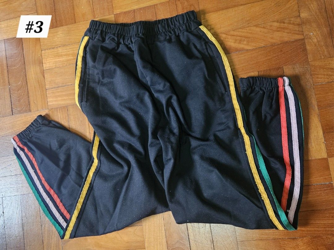 Bottoms stack (Category: Other Bottoms) located in Singapore. Submitted by alivea (Listing ID 1393142491, Image 3). Description: #1: black shorts (no brand), free size #2: Handsome by Runway Bandits skirt, size L #3: rainbow stripe pants (no brand), free size Do feel free to dm for more details or discuss meet-up location!.