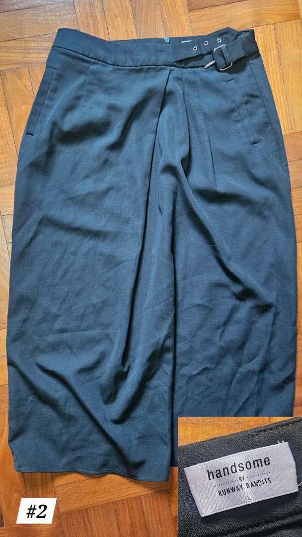 Bottoms stack (Category: Other Bottoms) located in Singapore. Submitted by alivea (Listing ID 1393142491, Image 2). Description: #1: black shorts (no brand), free size #2: Handsome by Runway Bandits skirt, size L #3: rainbow stripe pants (no brand), free size Do feel free to dm for more details or discuss meet-up location!.