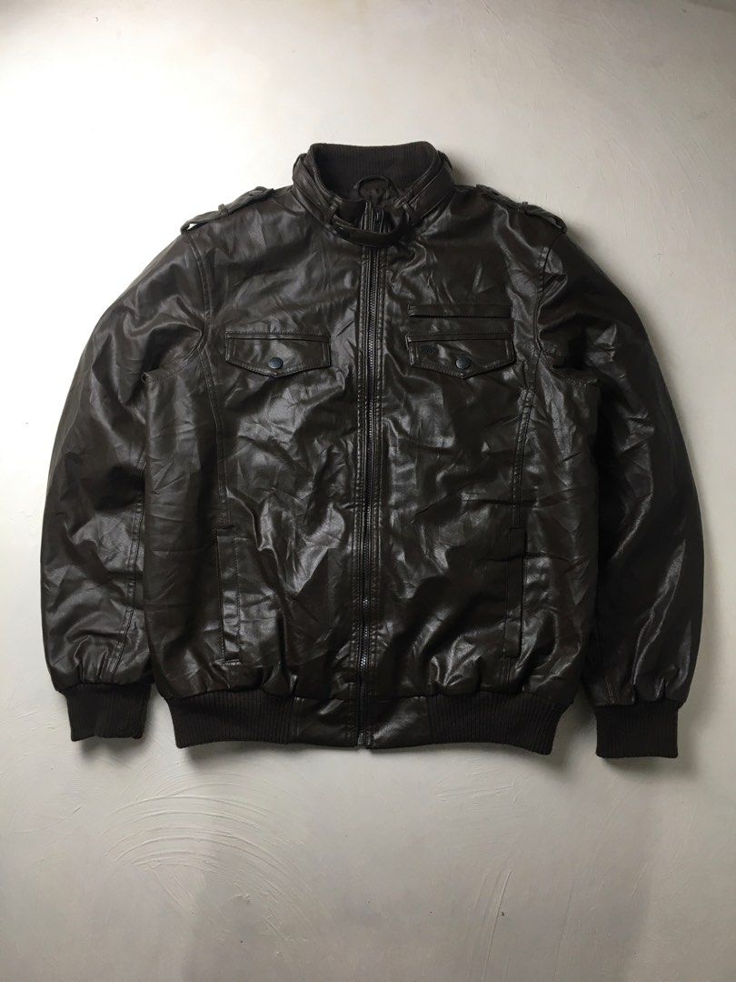 Buffalo David Bitton Faux Leather Biker Jacket (Category: Coats, Jackets and Outerwear) located in Cainta. Submitted by kara_hirota (Listing ID 1393234912, Image 2). Description: Buffalo David Bitton Faux Leather Biker Jacket (Dark Brown) Measurements: Tagged L Shoulders 19.2 Pit to pit 23.6 Sleeves 26.5 Length 27.6 Excellent condition Solid nito lalo sa actual not heavy light weight lng sya.