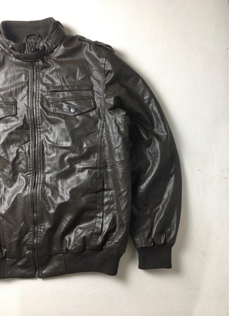 Buffalo David Bitton Faux Leather Biker Jacket (Category: Coats, Jackets and Outerwear) located in Cainta. Submitted by kara_hirota (Listing ID 1393234912, Image 3). Description: Buffalo David Bitton Faux Leather Biker Jacket (Dark Brown) Measurements: Tagged L Shoulders 19.2 Pit to pit 23.6 Sleeves 26.5 Length 27.6 Excellent condition Solid nito lalo sa actual not heavy light weight lng sya.