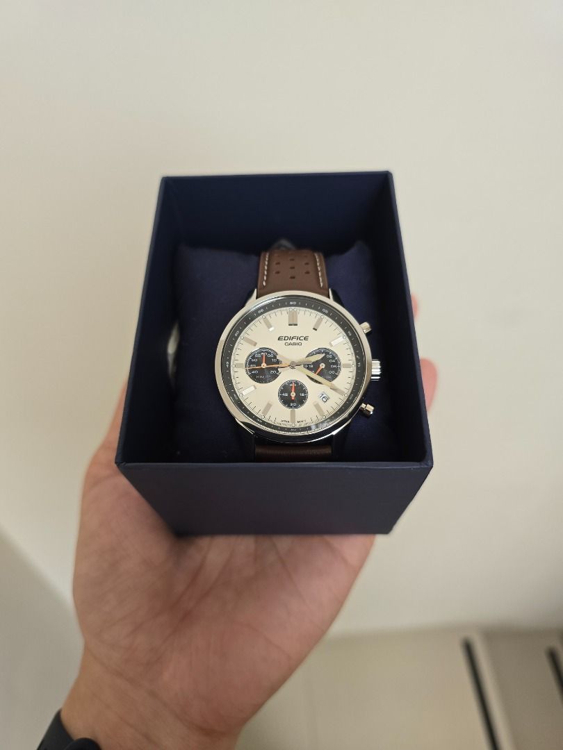 Edifice Casio EFR-575L-7ADF Analog Cream Chronograph Dial Men