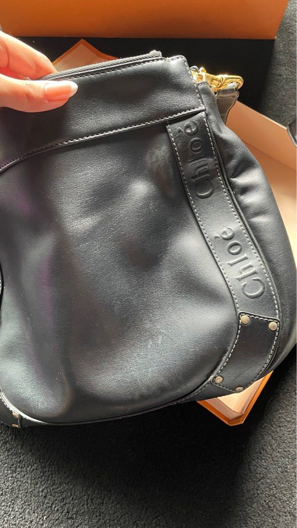 Chloe Eden Leather Tote Bag Black (Category: Luxury Bags & Wallets) located in Makati City. Submitted by r0w33 (Listing ID 1393096790, Image 3). Description: Vintage Chloé Eden Leather Tote Bag Black Has minor flaw Still good leather condition Classy and durable .