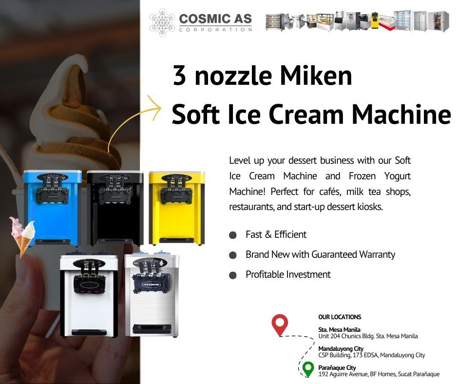Commercial Yogurt/ Ice Cream Machine (Category: Ice-cream Makers) located in Manila. Submitted by cosmicmachineries (Listing ID 1393067734, Image 1). Description: 🥛✨ Fresh, Creamy, and Healthy Yogurt at Your Fingertips! ✨🥛 Turn your ideas into profit with our Commercial Yogurt Machine – built for consistency, quality, and speed. 💯 Perfect for cafés, milk tea shops, and dessert businesses! 🍨 ✅ Easy to operate ✅ Durable & reliable ✅ Consistent 