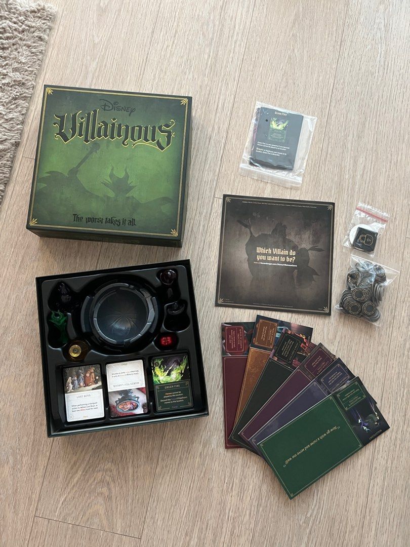 Disney Villainous Game (ORIGINAL bought from Amazon US) (Category: Board Games & Puzzles) located in Makati City. Submitted by myechung (Listing ID 1393109353, Image 2). Description: Almost brand new villainous game Bought from amazon us, played only once. The two card decks are still sealed with original plastic. Everything is in brand new condition.