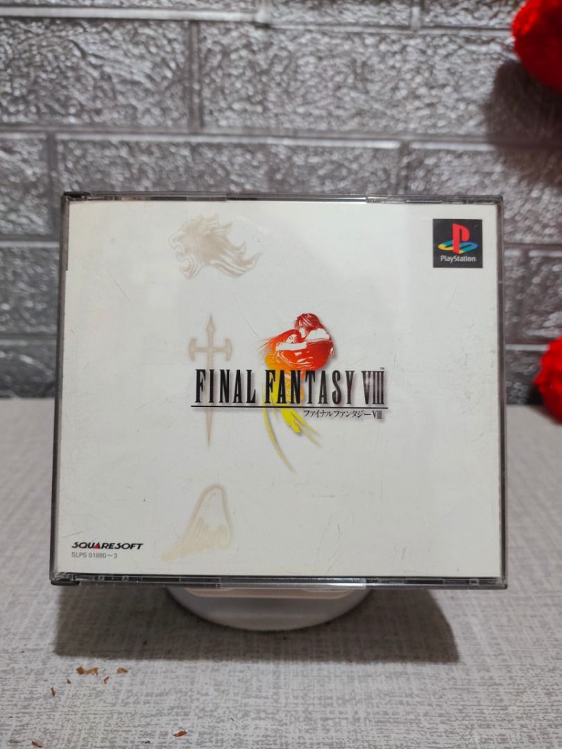 FINAL FANTASY VIII PS1 JAPAN (Category: PlayStation) located in Santa Rosa. Submitted by tristanmunoz (Listing ID 1393064606, Image 1). Description: FOR SALE!!! Php 1,000 FINAL FANTASY VIII PS1 JAPAN SQUARESOFT NTSC-J 4 DISCS CIB 100% Authentic Tested working condition RARE, COLLECTORS ITEM. HARD TO FIND Can do video calls Warranty: 24 hours testing warranty, will do change/return if item are proven damaged (will be void if defect is caused by ac