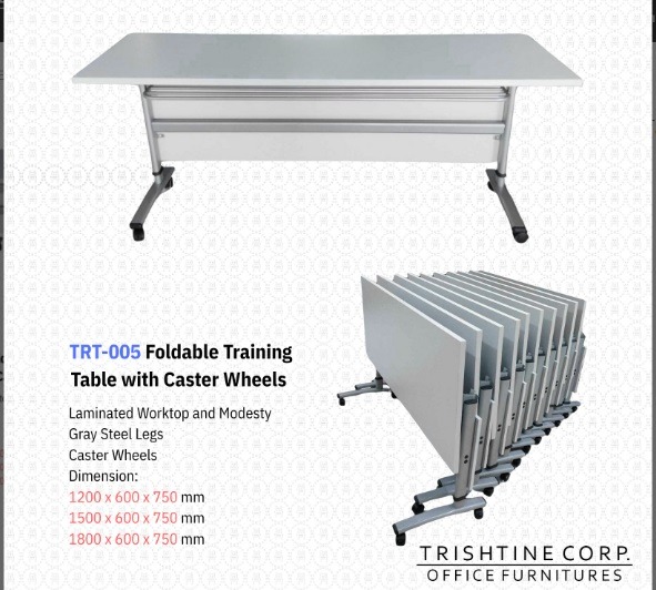 TRT-005-Foldable Training Table with Caster Wheels, Furniture & Home ...