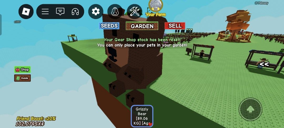 Grizzly bear grow a garden roblox, 電子遊戲, 電子遊戲, 其他- Carousell