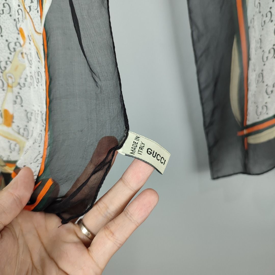 GUCCI SILK SHAWL/SCARF (Category: Luxury Accessories) located in Baguio. Submitted by binibibi (Listing ID 1393226861, Image 3). Description: GUCCI SILK SHAWL/SCARF (EXCELLENT CONDITION) .