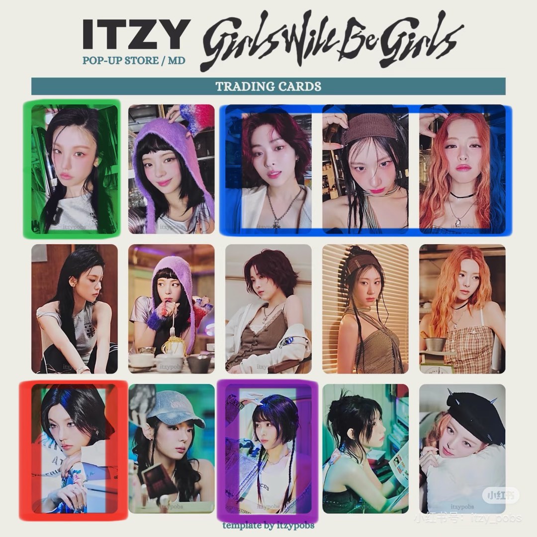 Itzy GWBG pop up隨機卡❗️紅換紫❗️, 興趣及遊戲, 收藏品及