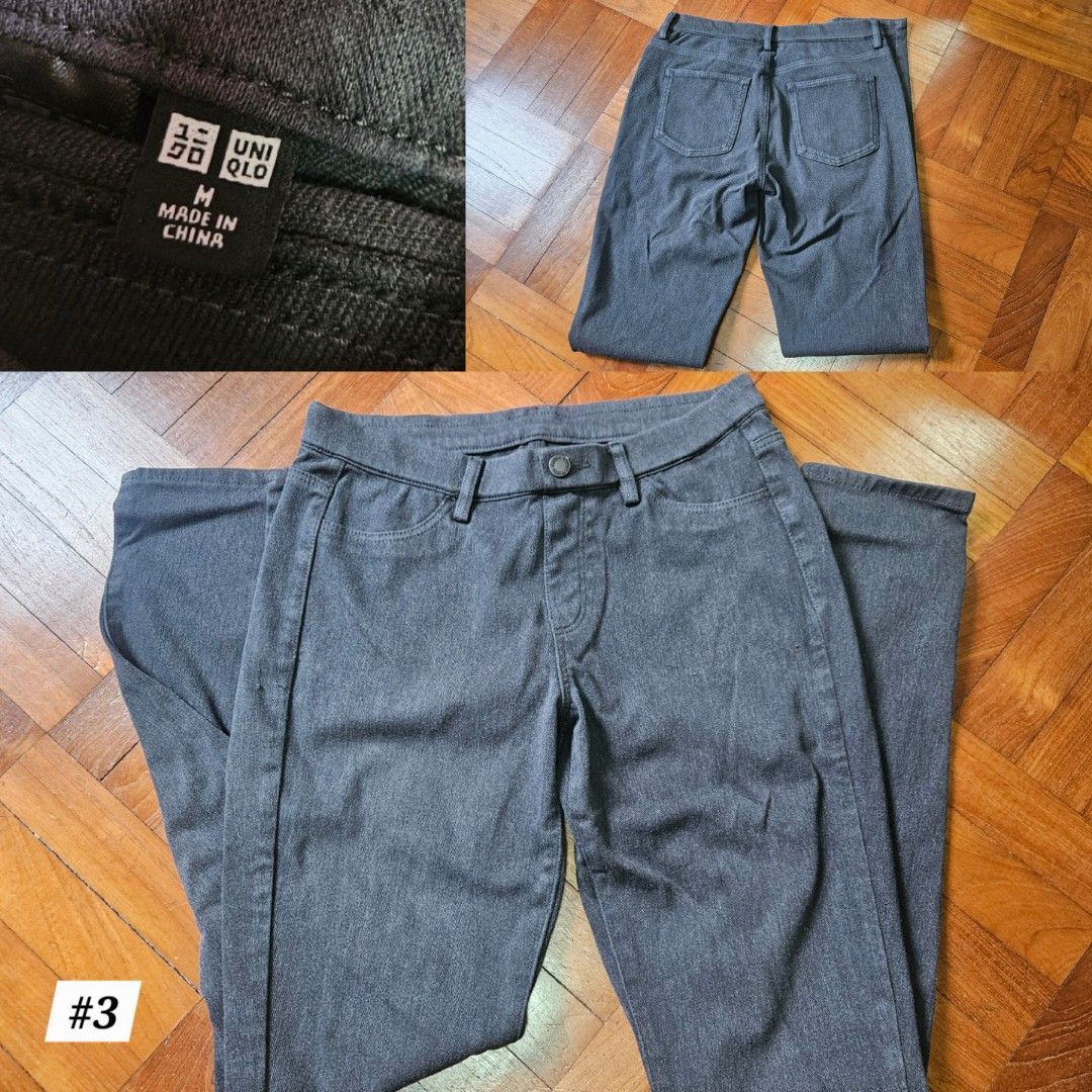 Jeans stack (Category: Jeans & Leggings) located in Singapore. Submitted by alivea (Listing ID 1393134473, Image 3). Description: #1: Giordano midrise slim tapered, size 24 #2: Giordano lowrise skinny tapered, size 25 #3: Uniqlo legging pants, size M From my skinny jeans era 😆 which I have grown out of, so hoping to find new homes for them. Feel free to dm for more details on the jeans or discuss meet-up location!.