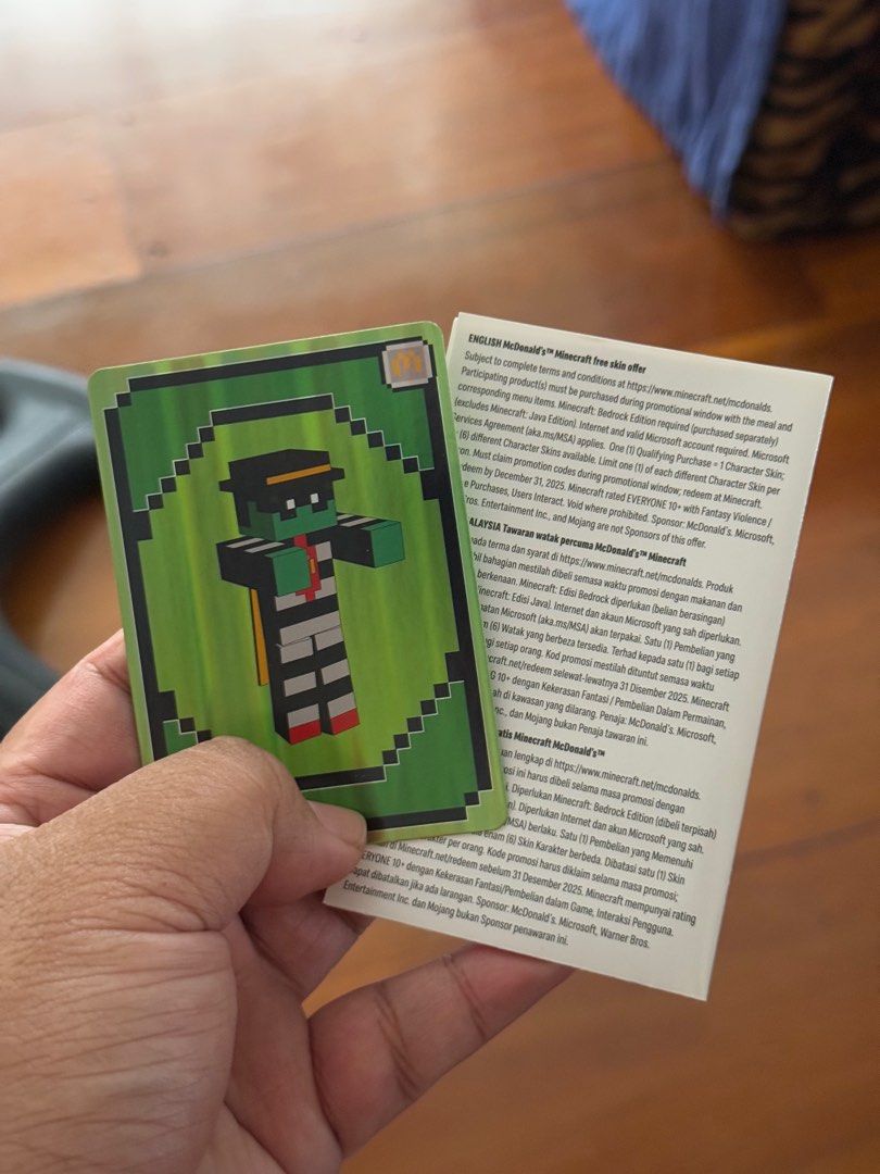 McDonald Minecraft ( Zombi Hamburglar) w/ Code Rush (Category: Designer & Blind Box Toys) located in Quezon City. Submitted by aglaklaku (Listing ID 1393230969, Image 1). Description: RFS: Declutter Meet up: Cubao Manhattan Code: Unused.