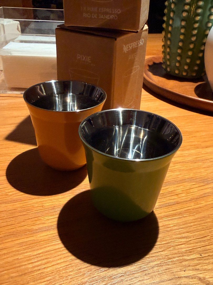 PIXIE Espresso Cup (80ml) (Category: Coffee & Tea Tableware) located in Petaling Jaya. Submitted by wildwind_1acfa8 (Listing ID 1393209699, Image 2). Description: Spring clean, pick up ONLY, location is at PJ Seksyen 13. One for 60, take both green and yellow: 110 Designed in a sleek black colour inspired by your favorite espresso capsule, Paris Espresso! With a capacity of approximately 80 ml, these PIXIE espresso cups are perfectly sized to hol