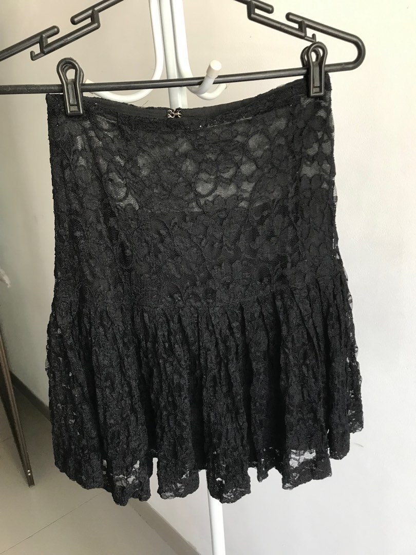 ROK BAWAHAN KINI FLARE A LINE RENDA BROKAT PREMIUM, Fesyen Wanita ...