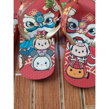size 28 35 NEW sandal jepit anak barongsai shio tsum tsum merah lucu  imlek CNY