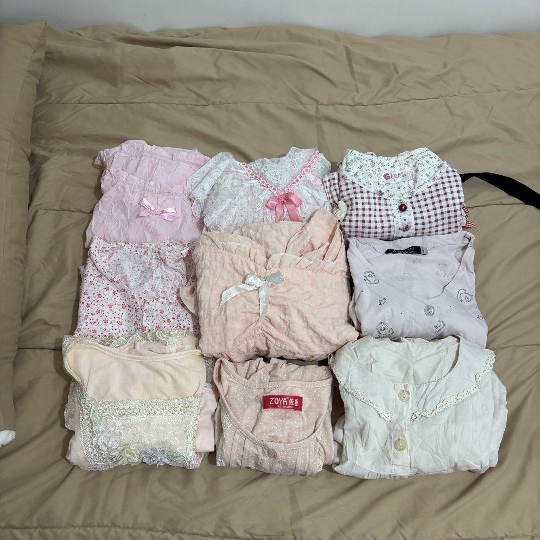 BUNDLE SALE! 9 Sleepwear Tops & Dresses Only PHP 300 (Category: Others Tops) located in Santa Rosa. Submitted by nicoledumps (Listing ID 1393167055, Image 2). Description: FOR SALE: 9 Cute Mixed Sleepwear Tops & Dresses ⸻ SIZE: S,M,L CONDITION / ISSUES: Some has stains and needs to be washed. REASON FOR SELLING (RFS): Decluttering ⸻ MODE OF PAYMENT: GCash / SeaBank Payment first policy No COD / Cash on Delivery ⸻.
