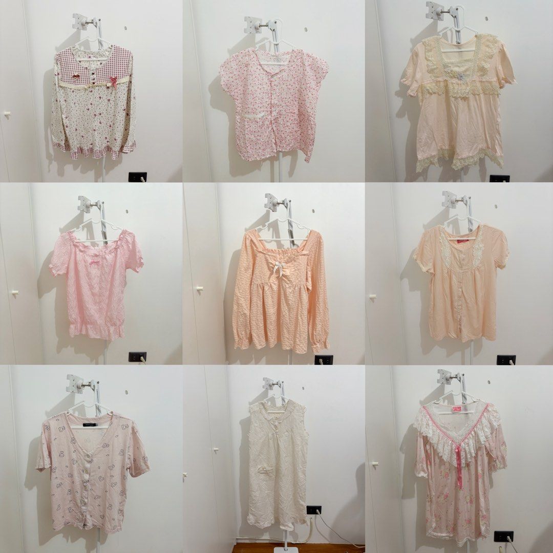 BUNDLE SALE! 9 Sleepwear Tops & Dresses Only PHP 300 (Category: Others Tops) located in Santa Rosa. Submitted by nicoledumps (Listing ID 1393167055, Image 1). Description: FOR SALE: 9 Cute Mixed Sleepwear Tops & Dresses ⸻ SIZE: S,M,L CONDITION / ISSUES: Some has stains and needs to be washed. REASON FOR SELLING (RFS): Decluttering ⸻ MODE OF PAYMENT: GCash / SeaBank Payment first policy No COD / Cash on Delivery ⸻.