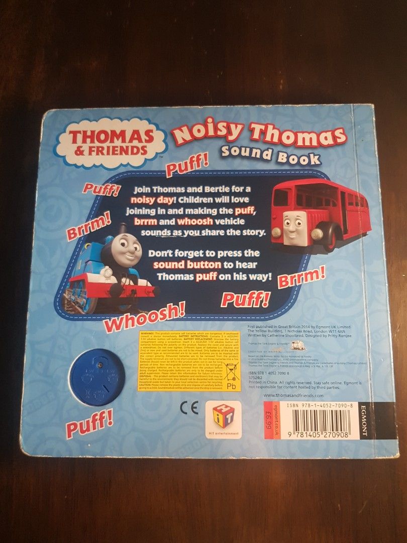 Thomas & Friends Noisy Thomas Sound Book (Category: Children's Books) located in Mandaluyong City. Submitted by kakeraage (Listing ID 1393166724, Image 2). Description: hardbound, no batteries included as is. Shipping: Grab/Lalamove Payment: GCash.