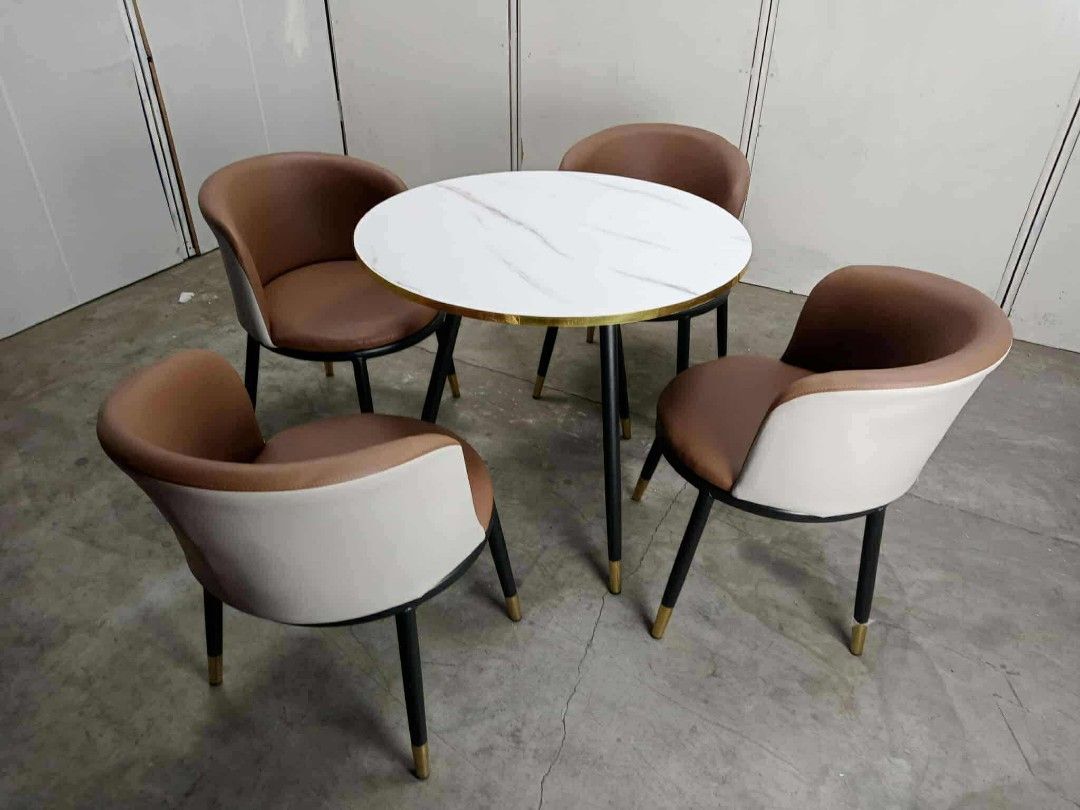 Val Dinning table and chairs laminated mdf top leather uphols (Category: Tables & Sets) located in Manila. Submitted by dolorchris69891 (Listing ID 1393201608, Image 2). Description: 4 Seater Dining 80cm table 11k 2 Seater Dining 60cm table 7500 laminated mdf top leather upholstered chairs.