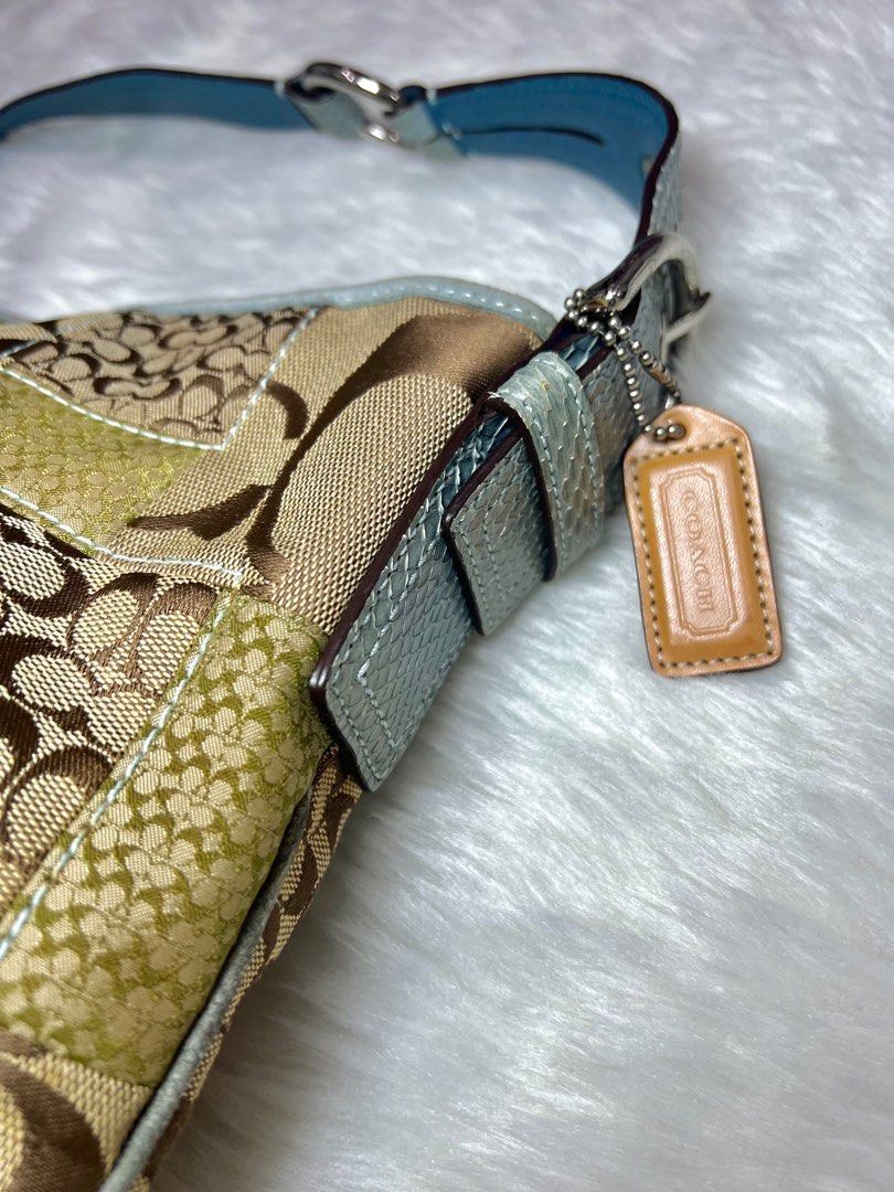 Vintage Coach Rare Large Hobo Patchwork in Blue (Category: Luxury Bags & Wallets) located in Pasig City. Submitted by vintageee.diaries (Listing ID 1393233063, Image 3). Description: Condition: 10/10 ༯ Canvas: Execellent Condition ༯ Leather : Execellent Condition ༯ Hardware: Excellent Condition ༯ Rubber Lining: Excellent Condition ༯ Interior: Excellent Condition Issue/s: ❥ None ✨ (Please refer to the posted photos for a clearer view and feel free