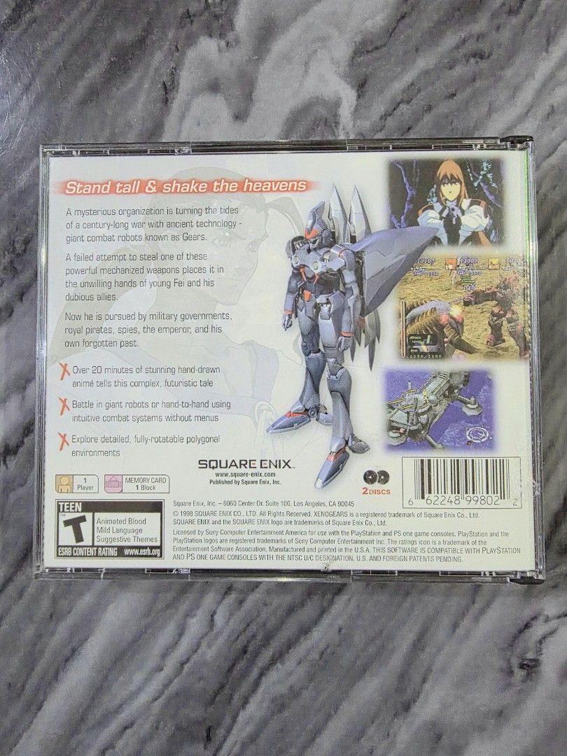 Xenogears (Complete) Authentic Black Discs for PS1 PS One (Category: PlayStation) located in Mandaluyong City. Submitted by chan.ningtatum (Listing ID 1393088601, Image 2). Description: For Sale! Xenogears Good Working Condition. Complete contents. Checkouts via Shope e and Laz ada Available Shipping: Lalamove, Grab Meet ups: Mandaluyong City or San Juan City.