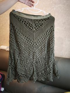 綠色鉤針編織裙64210053965186110