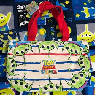 日本 DISNEY Toys Story 反斗奇兵 三眼仔 ALIEN 米白色帆布 手挽袋64239925071362110