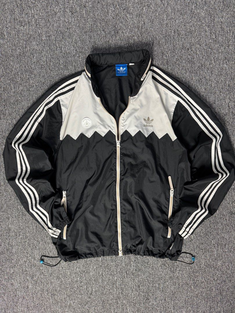 ADIDAS HOODED OT SS WINDBREAKER JACKET, Fesyen Pria, Pakaian