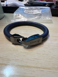 Agnes b. SPORT b. 時尚深藍色皮革手鐲64215941847937110