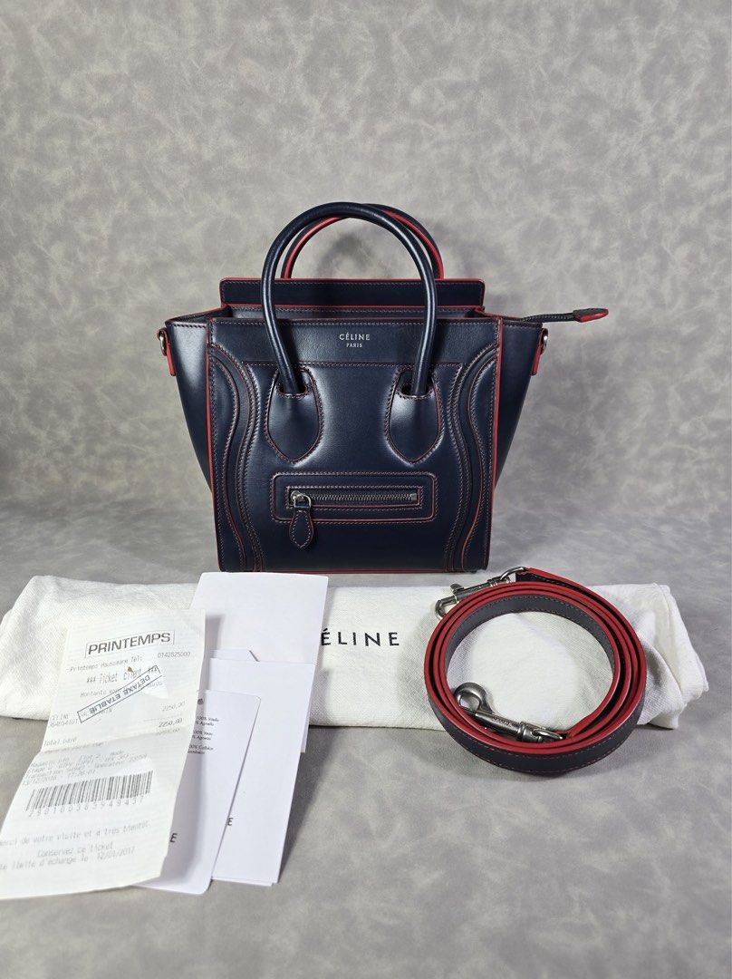 Authentic Celine Nano Luggage (Category: Luxury Bags & Wallets) located in Taguig. Submitted by luxchelry (Listing ID 1393262003, Image 1). Description: Nano Luggage ♦️Comes with receipt, cards, tag, strap, dustbag and entrupy 🌟9.5/10 ♦️Any discoloration is due to lighting only. 🌟100% Authentic, Moneyback guarantee ✨️P55000✨️ Disclaimer: All product names, logos, brands and other trademarks or images shown mentioned are the property of the resp