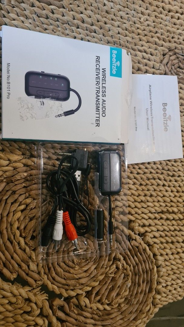 Beezie Wireless Audio Receiver/Transmitter B101 Pro (Category: Other Audio Equipment) located in Manila. Submitted by thrift.mercato (Listing ID 1393329136, Image 1). Description: - Beezie B101 Pro Wireless Audio Receiver/Transmitter - Includes: Receiver/Transmitter unit, user manual, and cables - Connectivity: 3.5mm jack, USB, and RCA - Color: Black - Model: B101 Pro - Function: Wireless audio streaming.