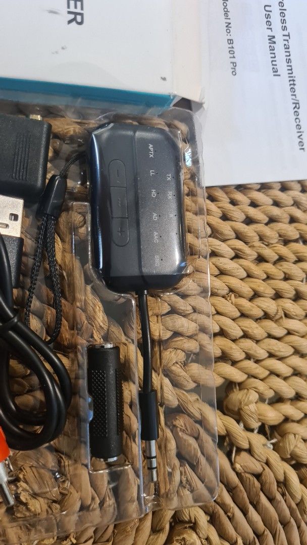 Beezie Wireless Audio Receiver/Transmitter B101 Pro (Category: Other Audio Equipment) located in Manila. Submitted by thrift.mercato (Listing ID 1393329136, Image 3). Description: - Beezie B101 Pro Wireless Audio Receiver/Transmitter - Includes: Receiver/Transmitter unit, user manual, and cables - Connectivity: 3.5mm jack, USB, and RCA - Color: Black - Model: B101 Pro - Function: Wireless audio streaming.