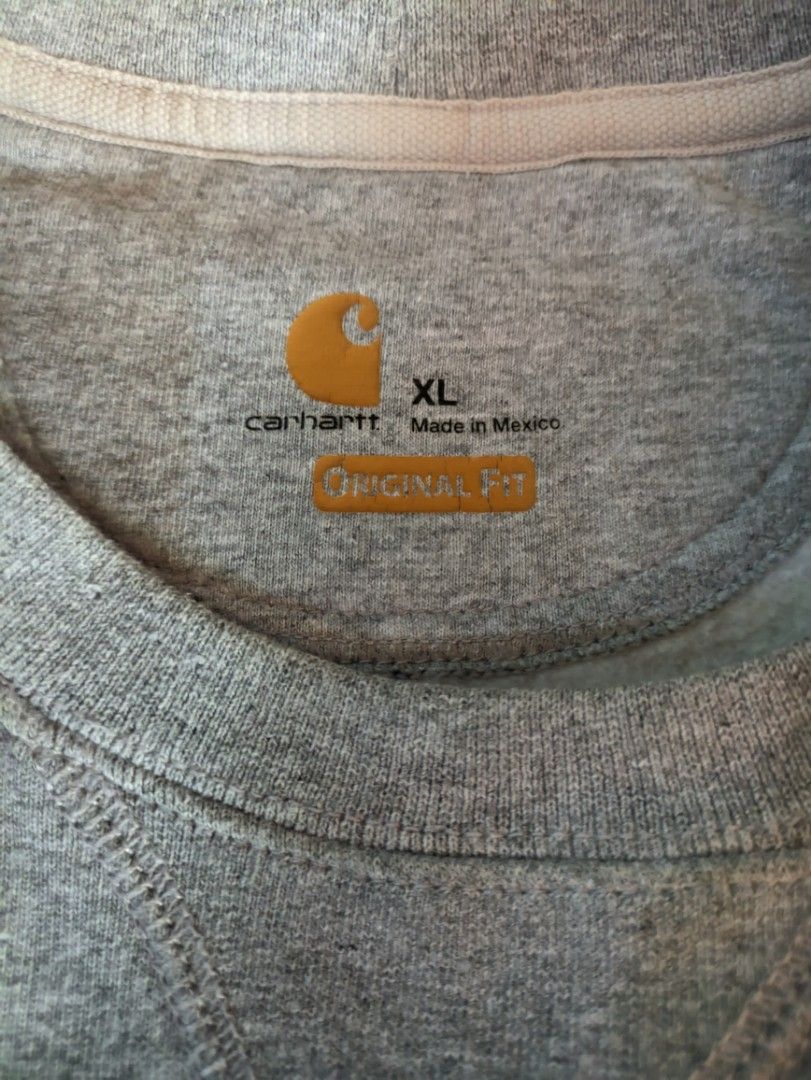Carhartt Grey Crewneck (Category: Coats, Jackets and Outerwear) located in Tagum. Submitted by damnedthrift (Listing ID 1392067019, Image 2). Description: ‼️Negotiable‼️ L31 W26 Authentic/Legit Size XL Color rate: 9.5/10 Condition: 9.5/10 Overall almost brand new, flawless and tight ribbings.
