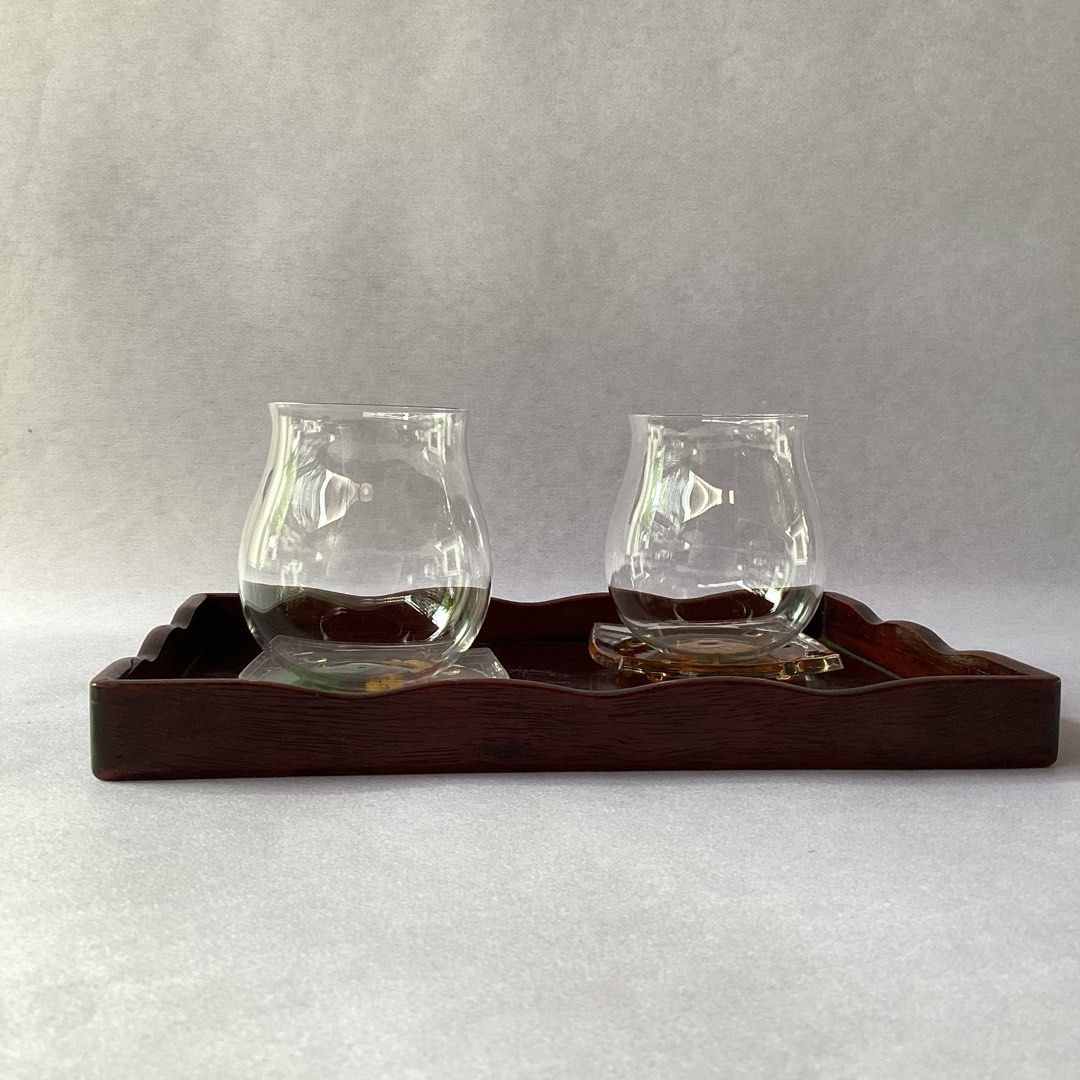 Glasses with Coasters & Tray set (Category: Dinnerware & Cutlery) located in Davao. Submitted by atbpshop192593 (Listing ID 1393408118, Image 3). Description: Php550 set ( 2 Glasses, 2 Coasters, Tray) Glasses with Coasters & Tray set Wooden Tray H: 1.2 inches L: 10.7 inches W: 7.8 inches Glass H: 3.7 inches L: 3.5 inches Footed Coasters H: .3 inches L: 3.6 inches W: 3.3 inches Please REVIEW PHOTOS First to pay.