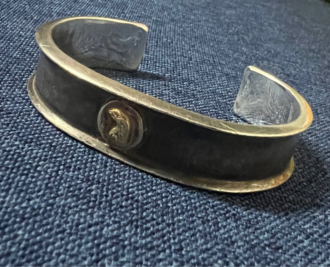 LARRY SMITH EDGED EAGLE HEAD BRACELET Larry Smith Double Eagle