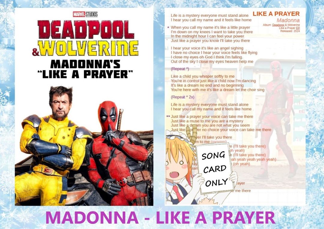 Marvel's Deadpool & Wolverine Like a Prayer Madonna Movie OST Pop Lyric ...