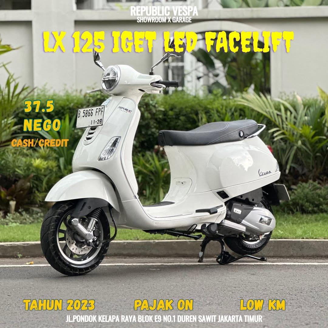Piaggio Vespa LX 125 IGET LED FACELIFT Th 2023 WARNA WHITE FAVOURITE ...