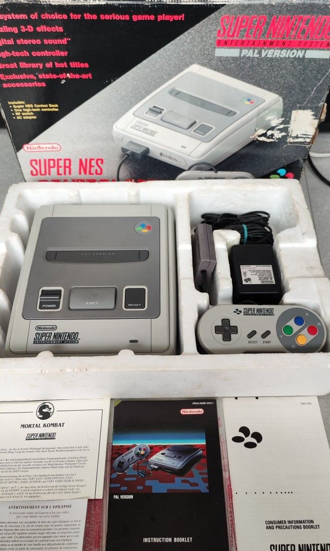 RARE Super Famicom PAL Version Complete with Box (Category: Nintendo) located in San Mateo. Submitted by jjdtoyz (Listing ID 1393380027, Image 2). Description: FOR SALE RARE Super Famicom PAL Version * Very Good Working Condition * Tested * Complete with Box and manual/inserts * RARE and Hard to Find * A must have for retro gaming collectors * BEST BUY Includes: * Unit itself Super Famicom PAL Version * Original Nintendo Adapter * Original Ninten