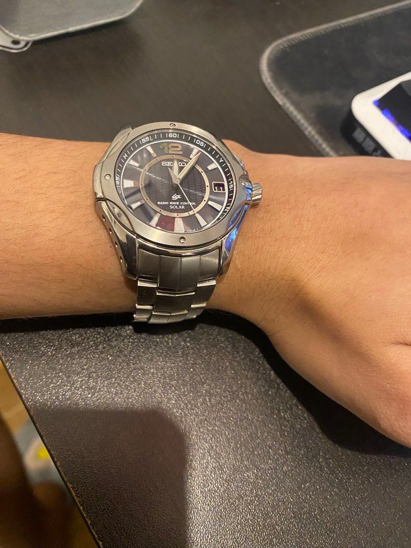 Seiko Radio Wave Control Solar Watch (Category: Men's Watches) located in Manila. Submitted by offsetx (Listing ID 1393432822, Image 3). Description: RARE! RUSH! 5k only ❗️❗️❗️ Seiko Ignitia Radio Wave Control Solar Watch Forgot howmuch is the original price but around 25k+. Need cash and not using it given to me as a gift. Solar batt needs to be changed been stocked for a long time not using it. Free tag heuer watch case No more box. Pls check p