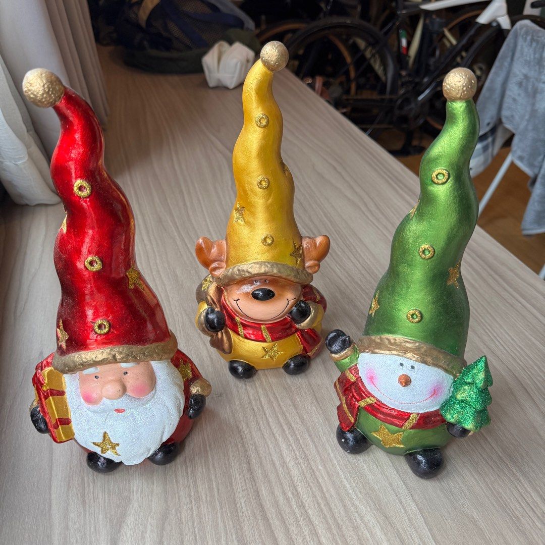 SET Christmas Decor (santa, elf, reindeer) (Category: Vintage Collectibles) located in Mandaluyong City. Submitted by helloo.marii (Listing ID 1393272540, Image 1). Description: Take all for 700 ONLY! One piece for 250 Christmas decor / ornament, super cute and unique for your holiday collection :) .