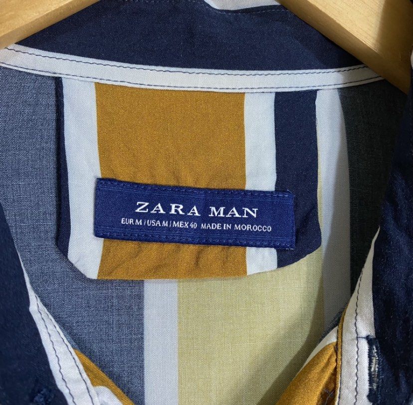 Zara - Stripe button Up shirt (Category: Activewear) located in Cabuyao City. Submitted by _streetflavor (Listing ID 1393407546, Image 3). Description: Zara - Stripe button Up shirt Excellent Size: medium Length: 29 Width: 23 -299 pesos Issue check pictures Dm.