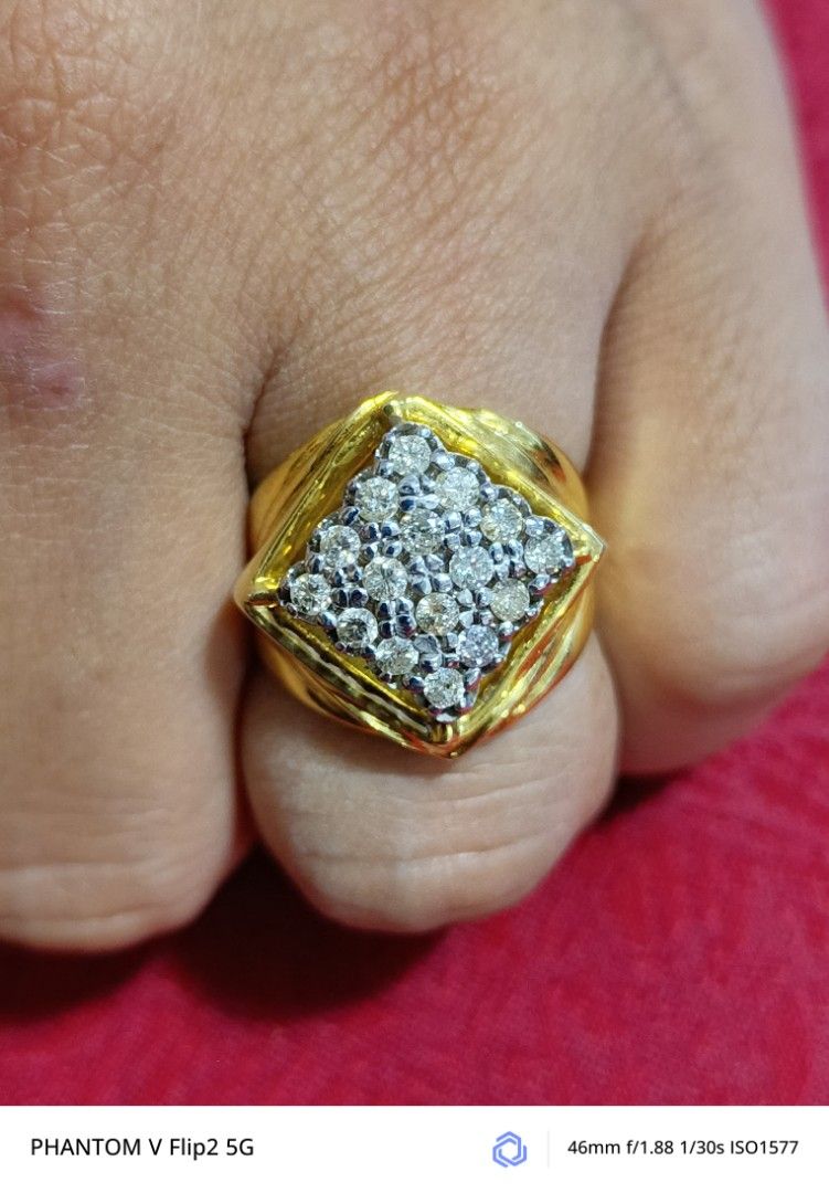 14k gold men's diamond ring (Category: Rings) located in Bacoor. Submitted by bautistajayceef (Listing ID 1393512634, Image 3). Description: For sale 14k gold men's diamond ring Php. 65,000 Standard 14k gold With total of 1 carat natural white diamonds Total of 10 grams Size 9 Still negotiable Great gift idea to your loved one Best investment With free gift box Highly pawnable For those who are interested,pls feel free txt or call me at 096150571