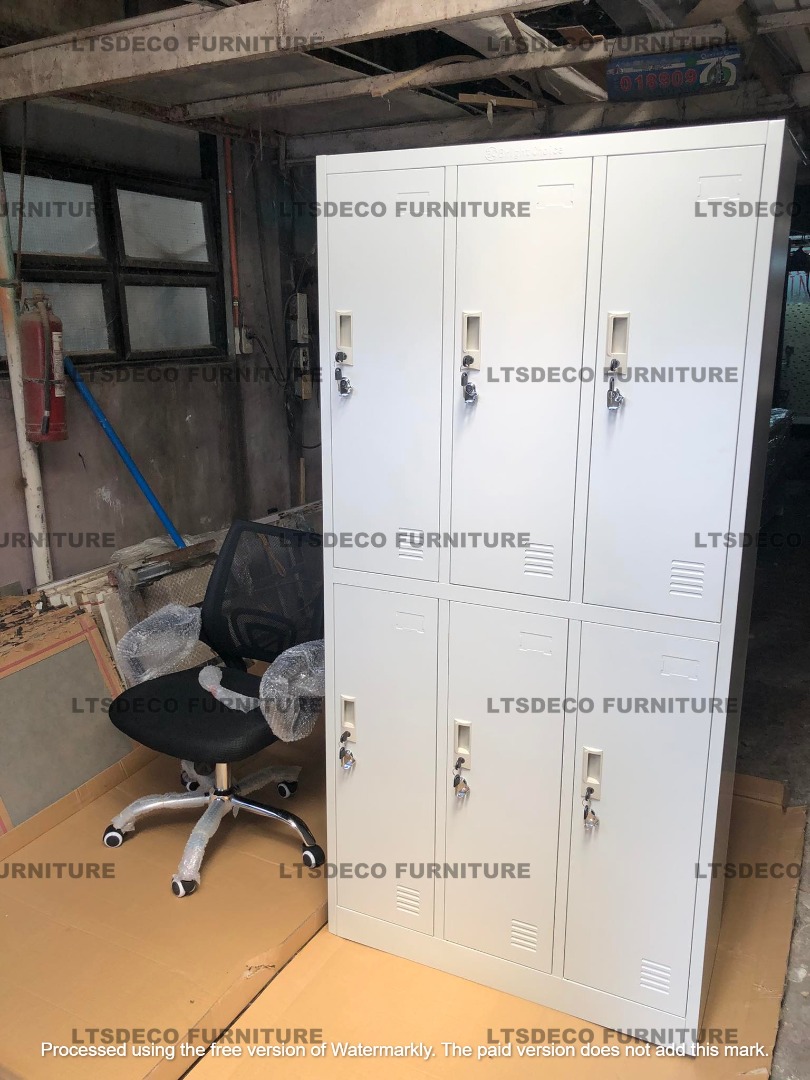 6 DOOR STEEL LOCKER OFFICE PARTITION FURNITURES, Furniture & Home ...
