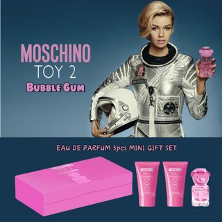 意大利 MOSCHINO TOY 2 Bubble Gum 粉紅泡泡熊淡香水迷你禮盒三件裝｜淡香水+沐浴露+香體乳64197763903105110