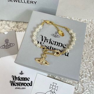 順豐包郵 💎Superb Vivienne Westwood 西太后土星珍珠別針手鏈 銀/金64236715667841110