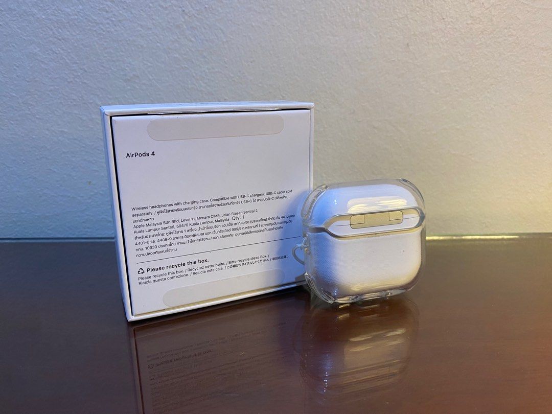 AirPods 4 (Category: Headphones & Headsets) located in Pasay City. Submitted by cheymd (Listing ID 1393449915, Image 3). Description: AirPods 4 (No ANC) Bought last May 2025. Seldomly used. No scratches, still glossy. Perfectly working. Clean like new. With proof of purchase, bought from Apple Flagship Store. Free jelly case .