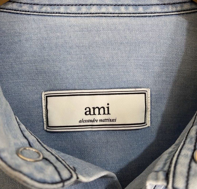 AMI - Acid Wash Button Up shirt (Category: Activewear) located in Cabuyao City. Submitted by _streetflavor (Listing ID 1393447347, Image 3). Description: AMI - Acid Wash Button Up shirt Excellent Size: Small fits medium Length: 28 Width: 20 -799 pesos Dm.