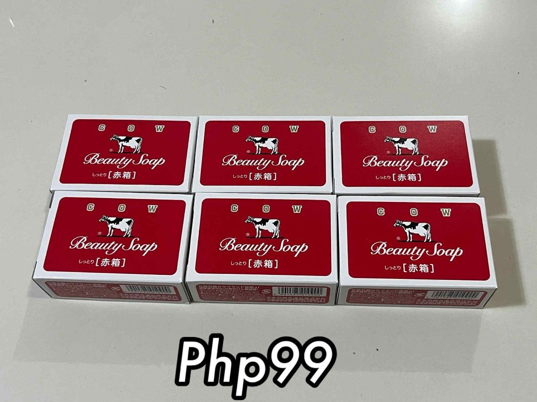 Cow Beauty Soap Red (Category: Bath) located in Las Pinas. Submitted by freeshopperph (Listing ID 1393604098, Image 1). Description: - Cow Beauty Soap - Php99 per box - One bar of soap per box - Red packaging.