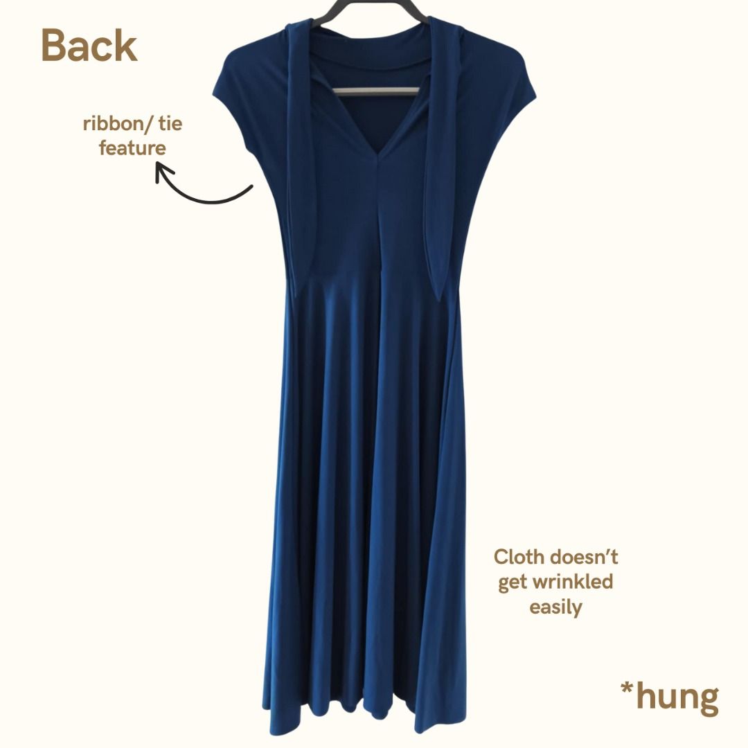 Forme Navy Blue Midi Dress (Size XS) (Category: Dresses) located in Cebu City. Submitted by declutterwithciara (Listing ID 1393528613, Image 3). Description: Excellent condition. Used twice only. Perfect for formal/semi-formal events or special occasions like birthdays, proms, inductions, etc. Price is negotiable, but no to lowballing, please. Thank you! Fit: Perfect for extra-small to small frames. Model reference: height: 5'5", waist: 26"-27", 